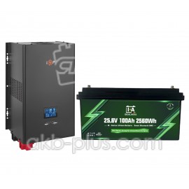 Комплект резервного питания LogicPower 2,5кВт/ IDELAKKU LiFePO₄ 24V, 100AH